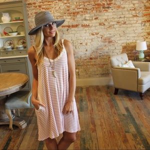BOGO🏷Light Pink and Ivory Striped Dress